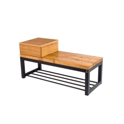 Ławka Metalowa Loft Siedzisko Drewno Lite Dąb LM-33 Rozmiary od 50 cm do 200 cm