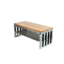 Ławka Metalowa Loft Siedzisko Drewno Lite Olcha LM-39 Rozmiary od 50 cm do 200 cm