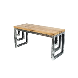 Ławka Metalowa Loft Siedzisko Drewno Lite Dąb LM-41 Rozmiary od 50 cm do 200 cm