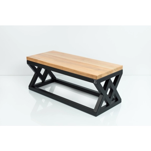 Ławka Metalowa Loft Siedzisko Drewno Lite Olcha LM-45 Rozmiary od 50 cm do 200 cm