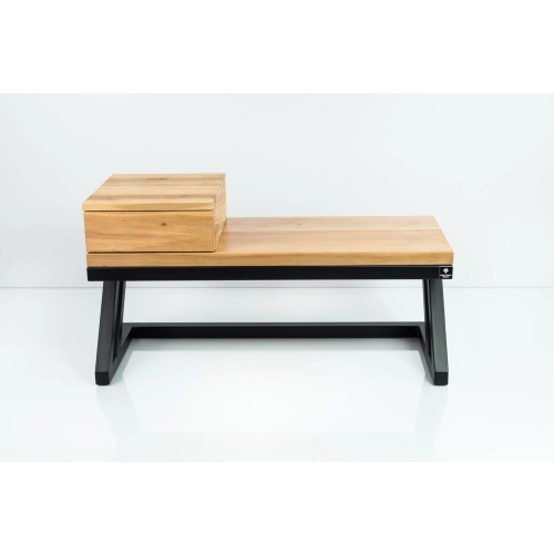 Ławka Metalowa Loft Siedzisko Drewno Lite Olcha LM-48 Rozmiary od 50 cm do 200 cm