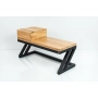 Ławka Metalowa Loft Siedzisko Drewno Lite Olcha LM-48 Rozmiary od 50 cm do 200 cm