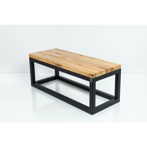 Ławka Metalowa Loft Siedzisko Drewno Lite Dąb LM-49 Rozmiary od 50 cm do 200 cm