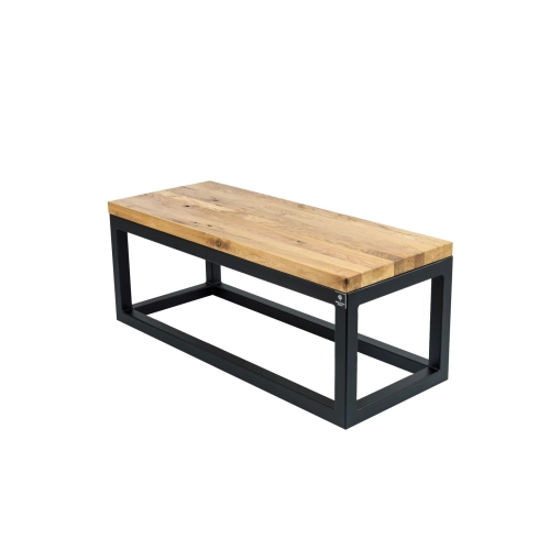 Ławka Metalowa Loft Siedzisko Drewno Lite Dąb LM-49 Rozmiary od 50 cm do 200 cm