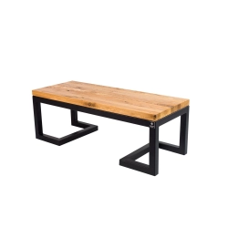 Ławka Metalowa Loft Siedzisko Drewno Lite Dąb LM-5 Rozmiary od 50 cm do 200 cm