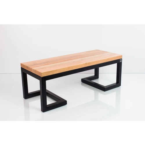 Ławka Metalowa Loft Siedzisko Drewno Lite Olcha LM-5 Rozmiary od 50 cm do 200 cm