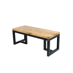 Ławka Metalowa Loft Siedzisko Drewno Lite Dąb LM-51 Rozmiary od 50 cm do 200 cm
