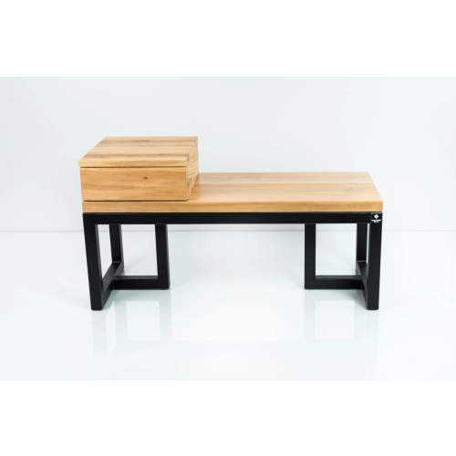 Ławka Metalowa Loft Siedzisko Drewno Lite Dąb LM-52 Rozmiary od 50 cm do 200 cm