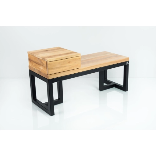 Ławka Metalowa Loft Siedzisko Drewno Lite Dąb LM-52 Rozmiary od 50 cm do 200 cm