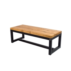 Ławka Metalowa Loft Siedzisko Drewno Lite Dąb LM-7 Rozmiary od 50 cm do 200 cm