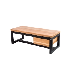 Ławka Metalowa Loft Siedzisko Drewno Lite Olcha LM-8 Rozmiary od 50 cm do 200 cm