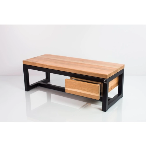 Ławka Metalowa Loft Siedzisko Drewno Lite Olcha LM-8 Rozmiary od 50 cm do 200 cm