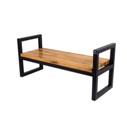 Ławka Metalowa Loft Siedzisko Drewno Lite Dąb LM-9 Rozmiary od 50 cm do 200 cm