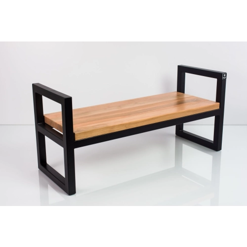 Ławka Metalowa Loft Siedzisko Drewno Lite Olcha LM-9 Rozmiary od 50 cm do 200 cm