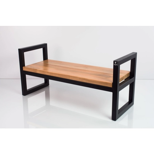 Ławka Metalowa Loft Siedzisko Drewno Lite Olcha LM-9 Rozmiary od 50 cm do 200 cm
