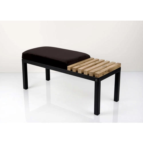 Ławka Pufa Tapicerowana Czarny Stal LPD-10 Rozmiary od 50 cm do 200 cm