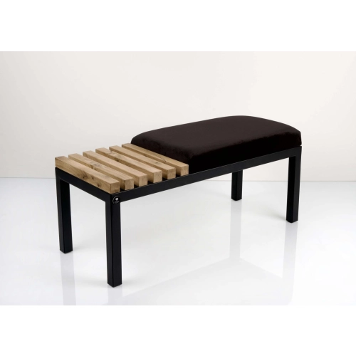 Ławka Pufa Tapicerowana Czarny Stal LPD-10 Rozmiary od 50 cm do 200 cm