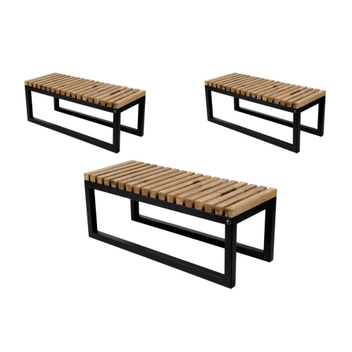 Ławka Metalowa Loft Siedzisko Drewno Lite LPD-14 Rozmiary od 50 cm do 200 cm