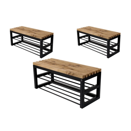 Ławka Metalowa Loft Siedzisko Drewno Lite LPD-23 Rozmiary od 50 cm do 200 cm