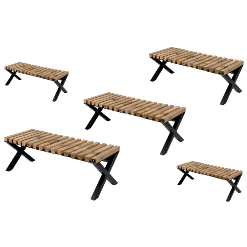 Ławka Metalowa Loft Siedzisko Drewno Lite LPD-5 Rozmiary od 50 cm do 200 cm