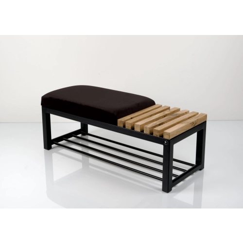 Ławka Pufa Tapicerowana Czarny Stal LPD-8 Rozmiary od 50 cm do 200 cm