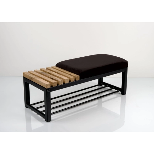 Ławka Pufa Tapicerowana Czarny Stal LPD-8 Rozmiary od 50 cm do 200 cm