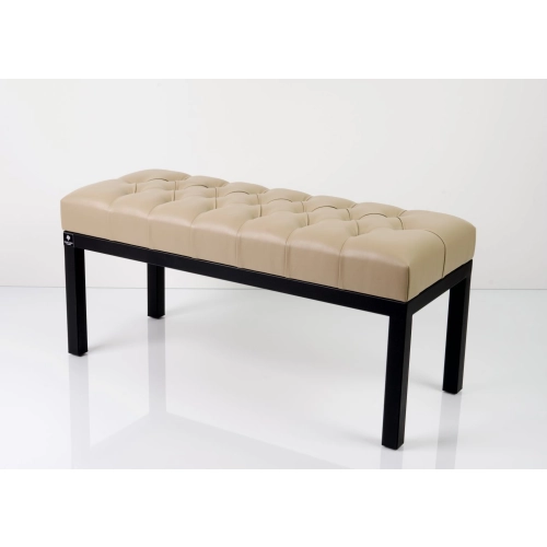 Ławka Pufa Pikowana Beżowa Guzik Tapicerowany Stal LPM-100 Rozmiary od 50 cm do 200 cm