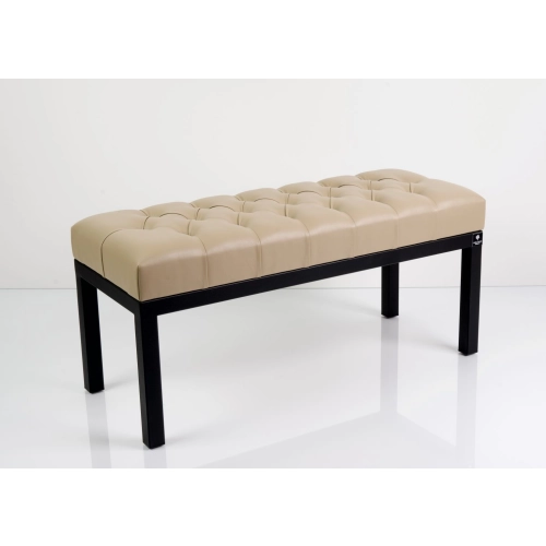Ławka Pufa Pikowana Beżowa Guzik Tapicerowany Stal LPM-100 Rozmiary od 50 cm do 200 cm