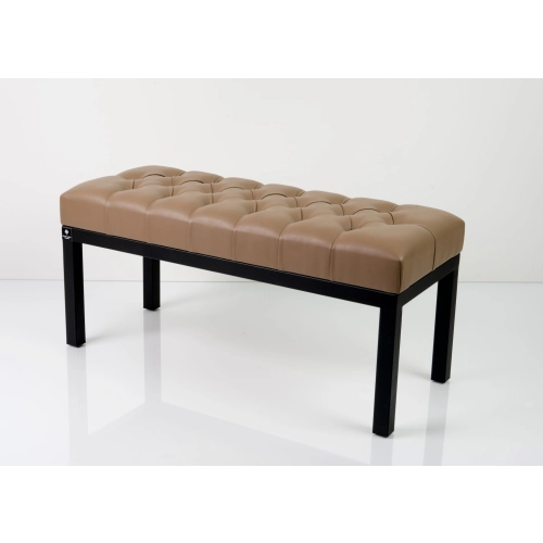 Ławka Pufa Pikowana Brązowa Guzik Tapicerowany Stal LPM-100 Rozmiary od 50 cm do 200 cm
