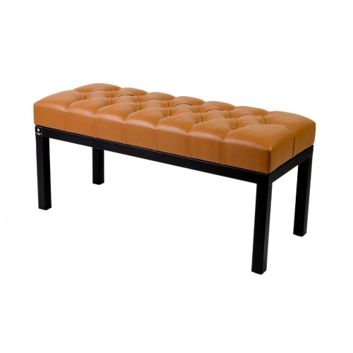 Ławka Pufa Pikowana Brązowa Guzik Tapicerowany Stal LPM-100 Rozmiary od 50 cm do 200 cm