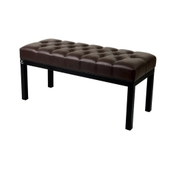 Ławka Pufa Pikowana Brązowa Guzik Tapicerowany Stal LPM-100 Rozmiary od 50 cm do 200 cm