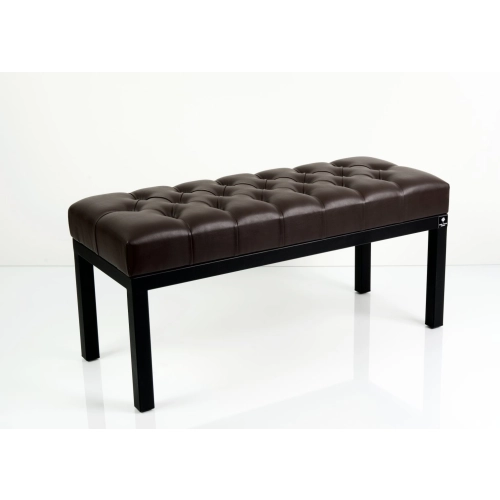 Ławka Pufa Pikowana Brązowa Guzik Tapicerowany Stal LPM-100 Rozmiary od 50 cm do 200 cm