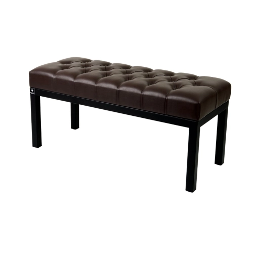 Ławka Pufa Pikowana Brązowa Guzik Tapicerowany Stal LPM-100 Rozmiary od 50 cm do 200 cm