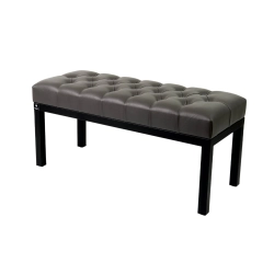 Ławka Pufa Pikowana Grafitowa Guzik Tapicerowany Stal LPM-100 Rozmiary od 50 cm do 200 cm