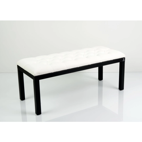 Ławka Pufa Pikowana Biały Guzik Tapicerowany Stal LPM-101 Rozmiary od 50 cm do 200 cm