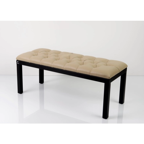 Ławka Pufa Pikowana Beżowa Guzik Tapicerowany Stal LPM-101 Rozmiary od 50 cm do 200 cm