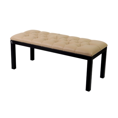 Ławka Pufa Pikowana Beżowa Guzik Tapicerowany Stal LPM-101 Rozmiary od 50 cm do 200 cm