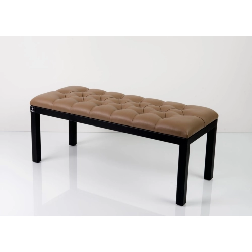 Ławka Pufa Pikowana Brązowa Guzik Tapicerowany Stal LPM-101 Rozmiary od 50 cm do 200 cm