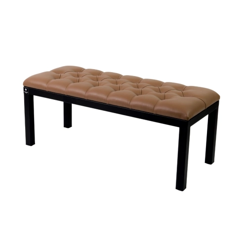 Ławka Pufa Pikowana Brązowa Guzik Tapicerowany Stal LPM-101 Rozmiary od 50 cm do 200 cm