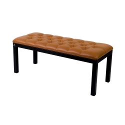 Ławka Pufa Pikowana Brązowa Guzik Tapicerowany Stal LPM-101 Rozmiary od 50 cm do 200 cm