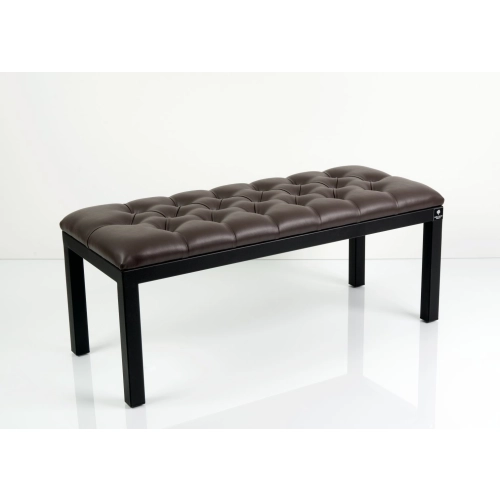 Ławka Pufa Pikowana Brązowa Guzik Tapicerowany Stal LPM-101 Rozmiary od 50 cm do 200 cm