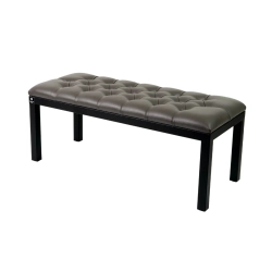 Ławka Pufa Pikowana Grafitowa Guzik Tapicerowany Stal LPM-101 Rozmiary od 50 cm do 200 cm