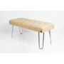 Ławka Pufa Pikowana Beż LPM-12 Nóżki Chromowe Rozmiary od 50 cm do 120 cm