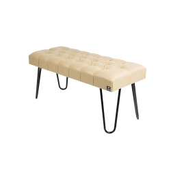 Ławka Pufa Pikowana Beż LPM-12 Nóżki Czarne Rozmiary od 50 cm do 120 cm