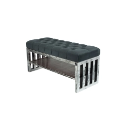 Ławka Metalowa Loft Siedzisko Pikowane Grafit LPM-13 Rozmiary od 50 cm do 200 cm