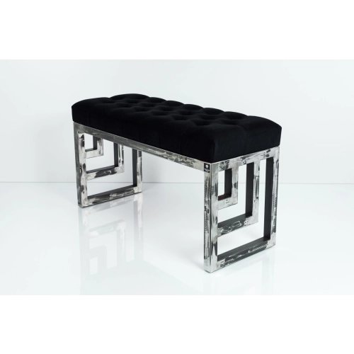 Ławka Metalowa Loft Siedzisko Pikowane Czarny LPM-15 Rozmiary od 50 cm do 200 cm