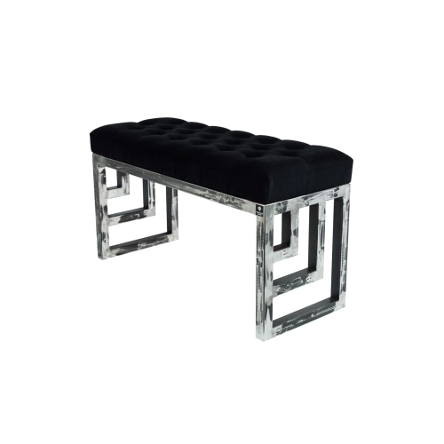 Ławka Metalowa Loft Siedzisko Pikowane Czarny LPM-15 Rozmiary od 50 cm do 200 cm