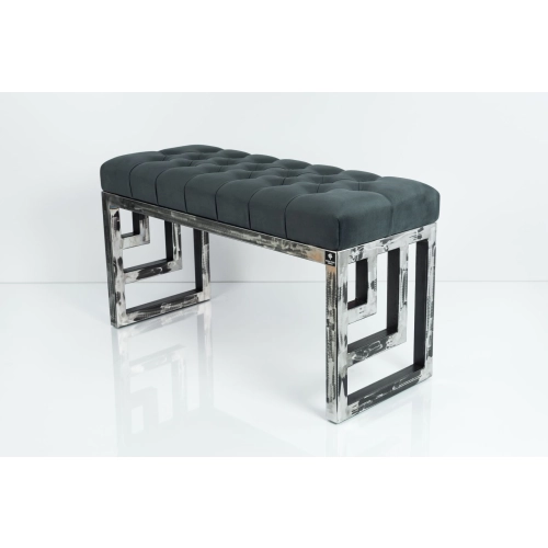 Ławka Metalowa Loft Siedzisko Pikowane Grafit LPM-15 Rozmiary od 50 cm do 200 cm