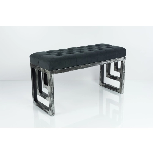 Ławka Metalowa Loft Siedzisko Pikowane Grafit LPM-15 Rozmiary od 50 cm do 200 cm