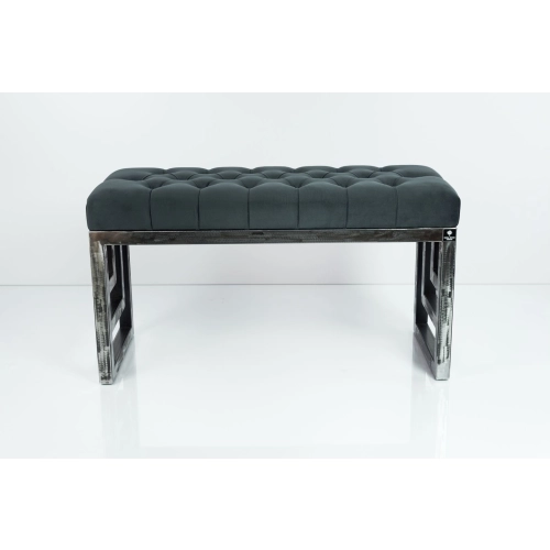 Ławka Metalowa Loft Siedzisko Pikowane Grafit LPM-15 Rozmiary od 50 cm do 200 cm